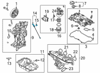 OEM Hyundai Kona Oil Level Gauge Rod Assembly Diagram - 26611-2M800
