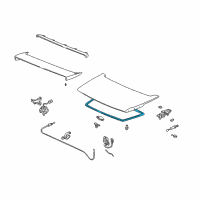 OEM 2003 Acura NSX Weatherstrip, Trunk Lid Diagram - 74865-SL0-003