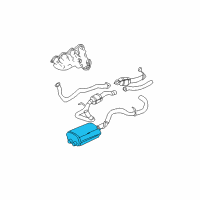 OEM 2003 GMC Sierra 2500 Exhaust Muffler Assembly (W/ Exhaust & T/Pipe & 3W Diagram - 15798950