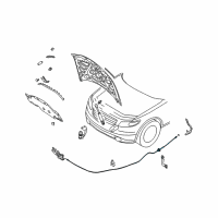 OEM 2004 Infiniti FX45 Hood Lock Control Cable Assembly Diagram - 65620-CG000