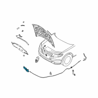 OEM Infiniti FX45 Hood Lock Male Assembly Diagram - 65601-CG00A