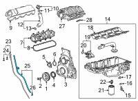 OEM Chevrolet Silverado 1500 LD Oil Tube Diagram - 12711052