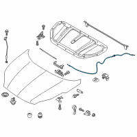 OEM Kia Sportage Cable Assembly-Hood Latch Diagram - 81190D9000