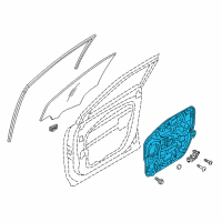 OEM Hyundai Santa Fe Front Left-Hand Door Module Panel Assembly Diagram - 82471-2W010