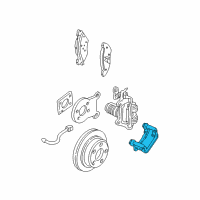 OEM 1998 Pontiac Firebird Plate Asm-Rear Brake Caliper Mount Diagram - 10444625