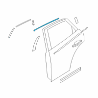 OEM 2016 Infiniti QX50 Moulding-Rear Door Sash, Front RH Diagram - 82282-3WU0A