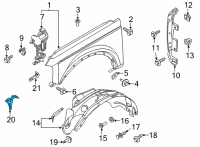 OEM 2021 Ford Bronco SHIELD - FENDER APRON Diagram - MB3Z-16054-A