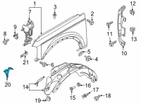 OEM Ford Bronco SHIELD - FENDER APRON Diagram - MB3Z-16054-A