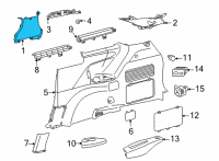 OEM 2022 Toyota Sienna Pillar Trim Diagram - 62550-08070-A0