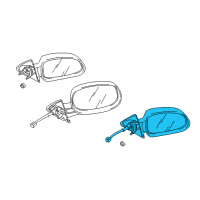 OEM 2006 Dodge Dakota Outside Rear-View Mirror Right Diagram - 55077624AE