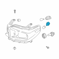 OEM Toyota Marker Lamp Bulb Socket Diagram - 90075-60021