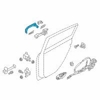 OEM 2015 Nissan Sentra Outside Handle Grip, Passenger Side Diagram - 82640-9N00A