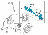 OEM Hyundai Santa Cruz CALIPER KIT-RR BRAKE, LH Diagram - 58310-K5A00