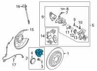 OEM Hyundai Palisade Front Wheel Hub Assembly Diagram - 51750-S1000
