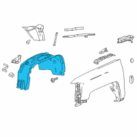 OEM 2017 GMC Sierra 2500 HD Fender Liner Diagram - 22763673