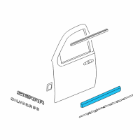 OEM 2009 GMC Sierra 2500 HD Side Molding Diagram - 20816962