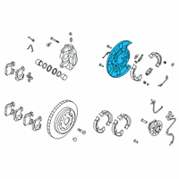 OEM Kia Stinger Rear Brake Plate Assembly, Right Diagram - 58252G9550