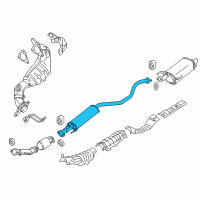 OEM Nissan Juke Exhaust Muffler Assembly Diagram - 20300-3YW2A