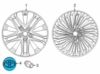 OEM 2021 Toyota C-HR Center Cap Diagram - 42603-42130