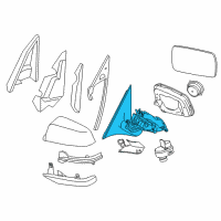 OEM 2015 BMW 535i GT Exterior Mirror Without Glass, Heated, Left Diagram - 51-16-7-352-367