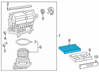 OEM 2020 Lexus LS500h Air Refiner Element Diagram - 87139-50110