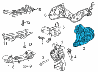 OEM 2021 Ram 1500 INSULATOR-Engine Mount Diagram - 68248787AD