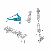 OEM 2002 Chevrolet Tracker Front Lower Control Arm Assembly Diagram - 91175489