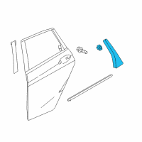 OEM 2019 Honda Fit Garnish, R. RR. Door Pillar Diagram - 72721-T5R-A01