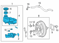 OEM Toyota Corolla Cross Master Cylinder Assembly Diagram - 47201-0A120