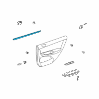 OEM 2006 Lexus ES330 WEATHERSTRIP, Rear Door Diagram - 68174-AA030