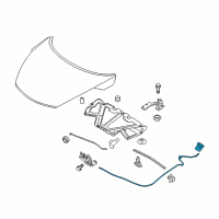 OEM 2012 Nissan Juke Cable Hood Lock Diagram - 65621-1KA0A