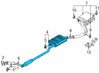 OEM 2022 Kia Sorento Muffler Assy-Center Diagram - 28650R5460