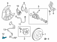 OEM 2020 Toyota RAV4 Rear Speed Sensor Diagram - 89544-0R020