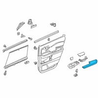 OEM 2022 Honda Passport Armrest Assembly, Right Rear Door Lining (Deep Black) Diagram - 83702-TG7-A01ZB