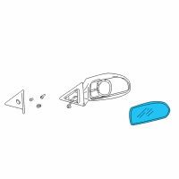 OEM 2002 Hyundai Elantra Mirror & Holder-Outside Rear, RH Diagram - 87621-2D510