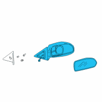 OEM 2002 Hyundai Elantra Mirror Assembly-Outside Rear View, RH Diagram - 87620-2D520
