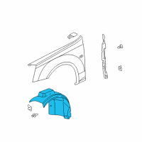 OEM 2005 Cadillac STS Liner-Front Wheelhouse Diagram - 25817025