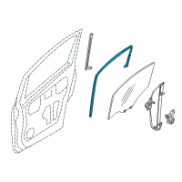 OEM Nissan NV200 Glass Run Rubber-Front Door, RH Diagram - 80330-3LM0A