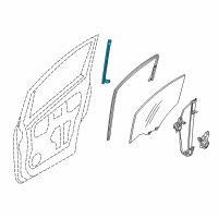 OEM 2019 Nissan NV200 Glass Run Rubber-Door Lower SASH, Front RH Diagram - 80386-3LM0A