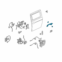OEM 2008 Honda Odyssey Handle Assembly, Passenger Side Slide Door (Outer) (Ocean Mist Metallic) Diagram - 72640-SHJ-A11ZB