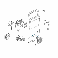 OEM Honda Odyssey Cable Assembly, Slide Door Latch Diagram - 72672-SHJ-A01