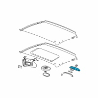 OEM 2003 Buick Regal Lamp Asm-Roof Rail Courtesy & Reading *Gray Diagram - 10349794