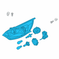 OEM Kia Rio Passenger Side Headlight Assembly Diagram - 921021W350