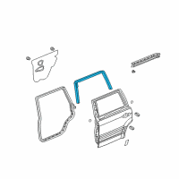 OEM Honda Pilot Seal, R. RR. Door Diagram - 72825-S9V-A01