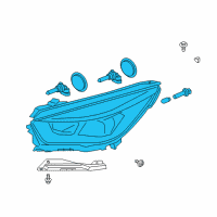 OEM 2019 Ford Escape Headlamp Housing Diagram - GJ5Z-13008-P