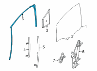 OEM 2022 Nissan Versa Glass Run Rubber-Front Door, RH Diagram - 80330-5EF0A