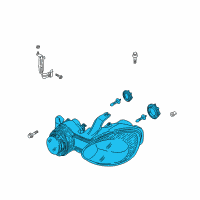 OEM 2002 Kia Spectra Passenger Side Headlight Assembly Diagram - 0K2DJ51030