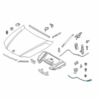 OEM BMW 335i Bowden Cable, Hood Mechanism Diagram - 51-23-7-184-432