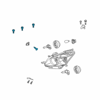 OEM 2009 Pontiac Vibe Bolt, Headlamp Bracket Diagram - 88975719