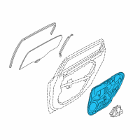 OEM 2014 Hyundai Equus Rear Left Power Window Regulator Assembly Diagram - 83401-3N000